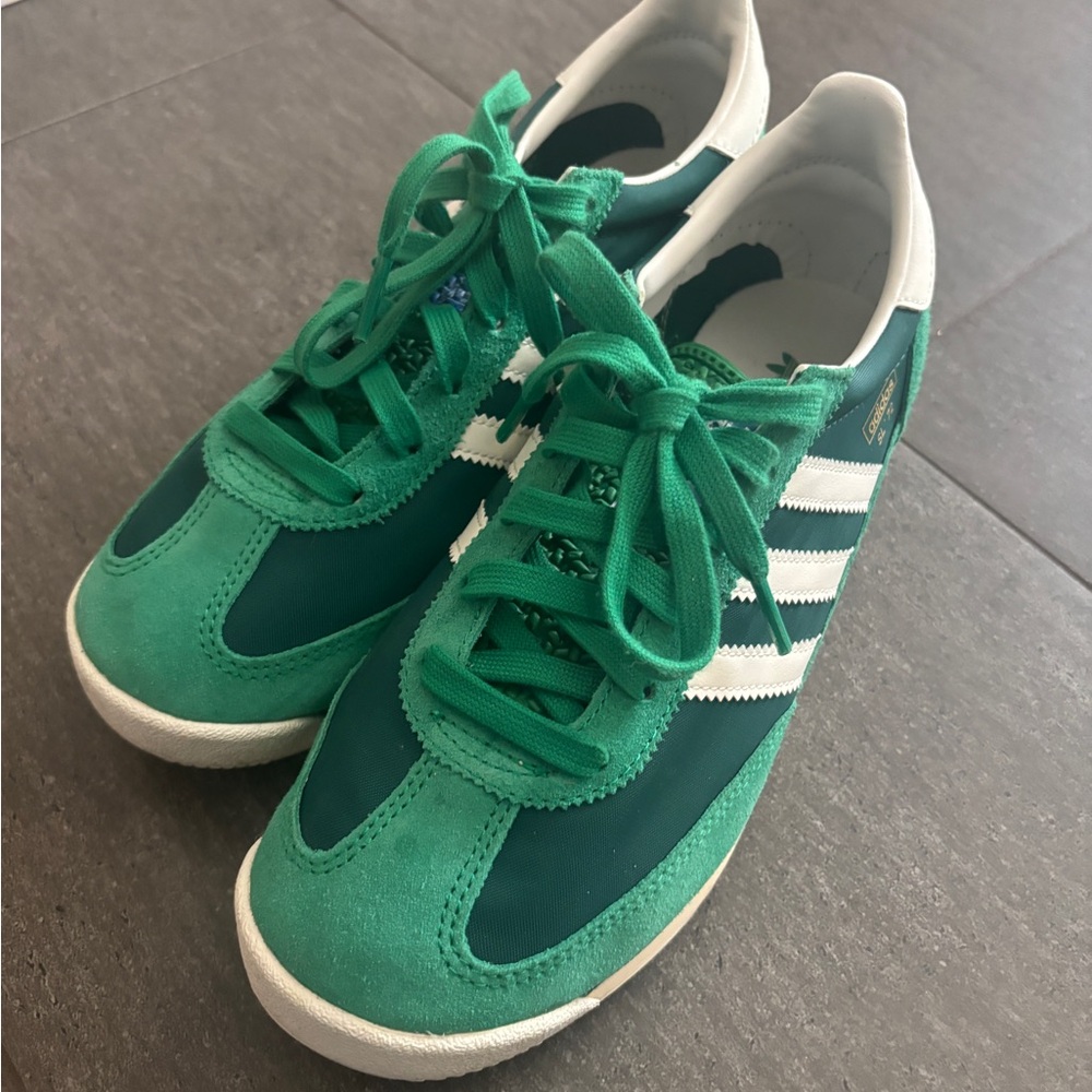 Adidas Green and White Classic Sneakers